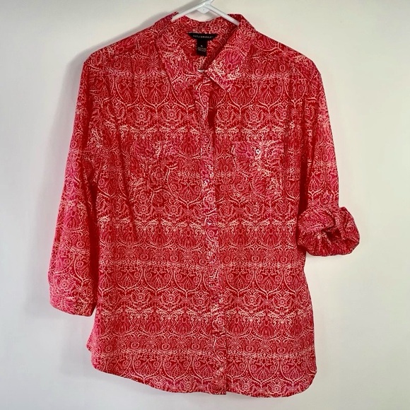 Bit & Bridle Women’s Lightweight Button Up Shirt Long Sleeves w/ Roll Tab XL - Picture 9 of 9